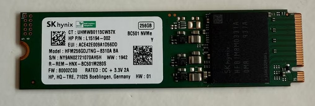 SK Hynix ssd 256 gb, Computers en Software, Harde schijven, Intern, Gebruikt, SSD, SKHYNIX