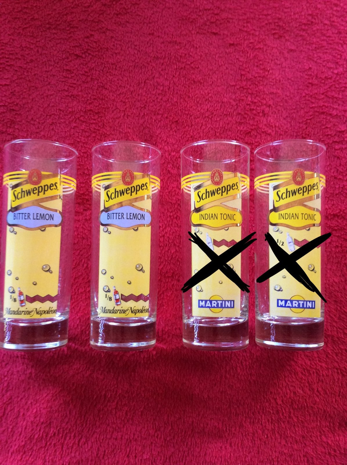 2 apéro glazen Schweppes, Ophalen, Zo goed als nieuw, Borrel- of Shotglas