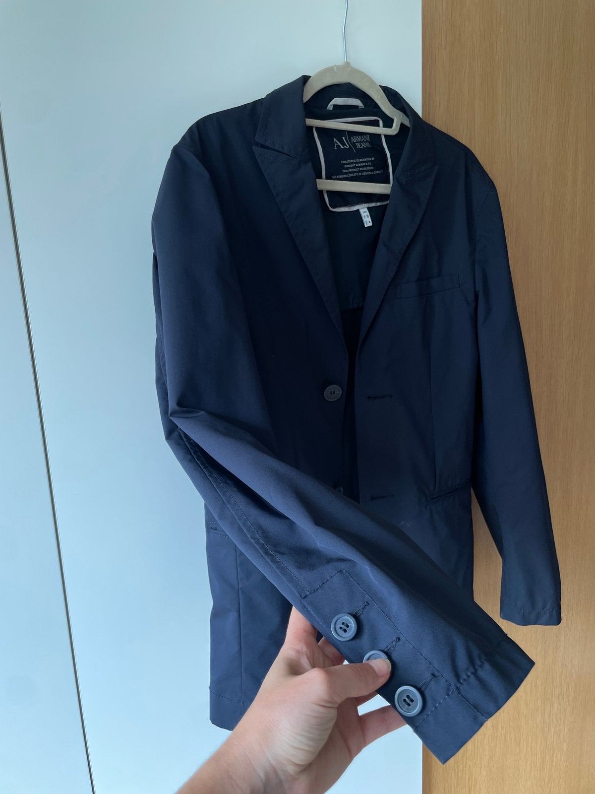 Veste / Blazer Casual  Armani  Bleu Marine - Taille 50 (M/L), Ophalen of Verzenden, Zo goed als nieuw, Blauw