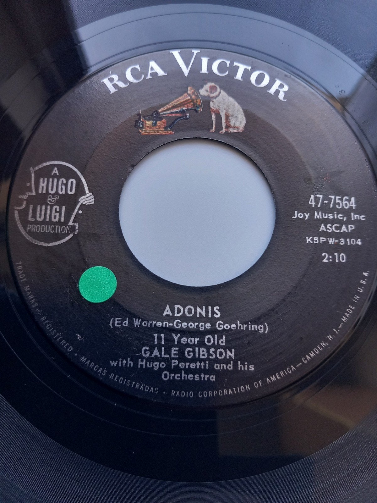 GALE GIBSON .ADONIS . ( JUKE BOX MUSIC) USA 45T