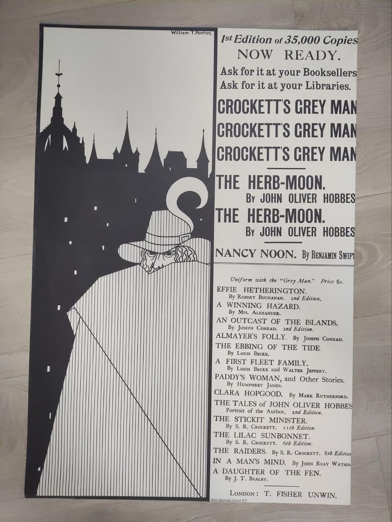 vintage Engelse reclamelithografie 'The Grey Man', Verzamelen, Ophalen