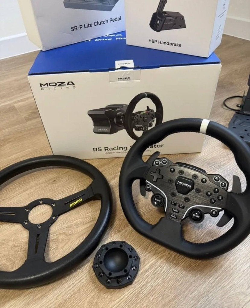 Moza R5 Sim Racing-set + handrem + koppeling, Enlèvement ou Envoi, Comme neuf, Volant ou Pédales, PlayStation 4