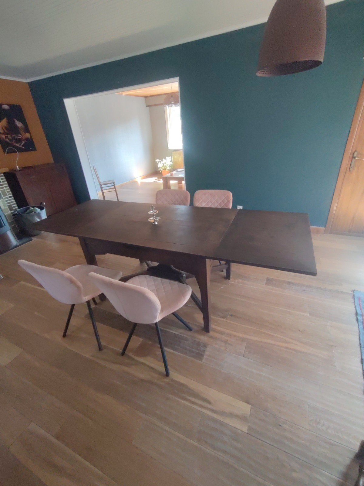 Boerentafel met stoelen, Huis en Inrichting, Ophalen, Zo goed als nieuw, Vijf personen of meer, Rechthoekig