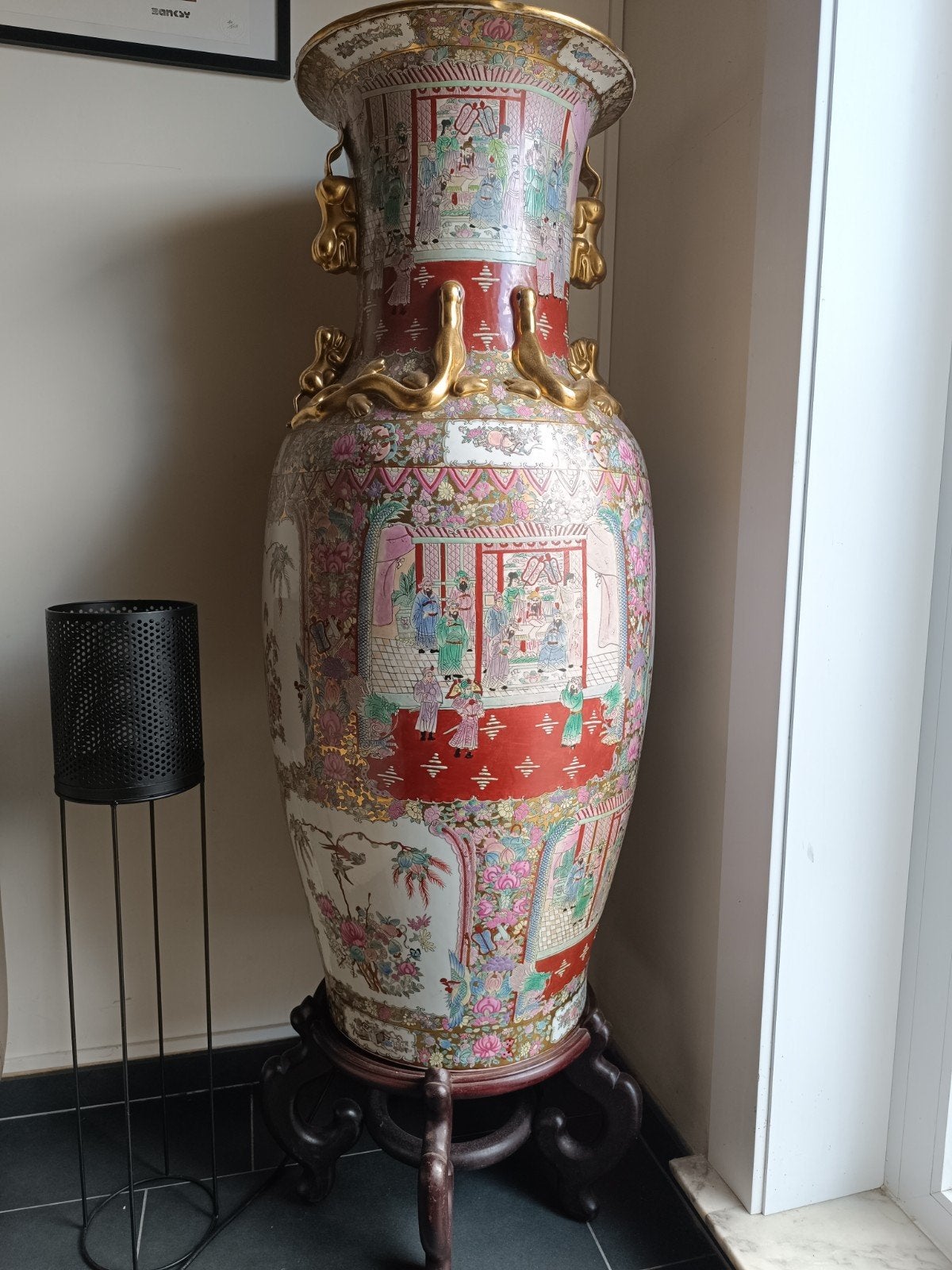 Grote Chinense Vaas (famille rose) 150cm- Late Qing-dynastie, Enlèvement