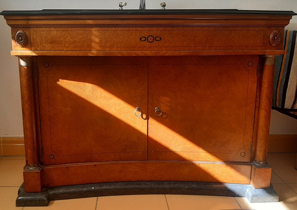 Badkamermeubel met verlichte spiegel, Ophalen, Gebruikt, Wasbak of Wastafel