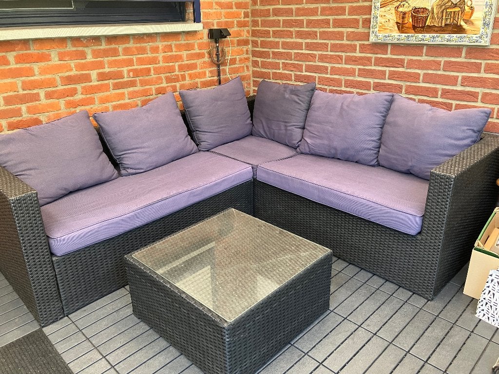 Lounche set, Ophalen, Zo goed als nieuw, Rotan, Verstelbaar