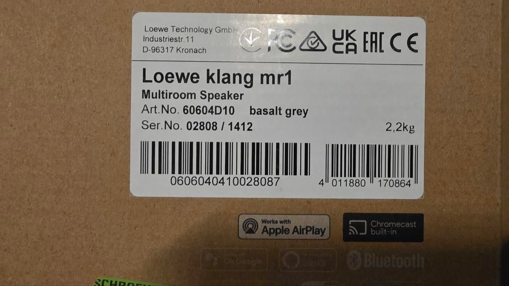 Loewe Klang MR1, Enlèvement ou Envoi