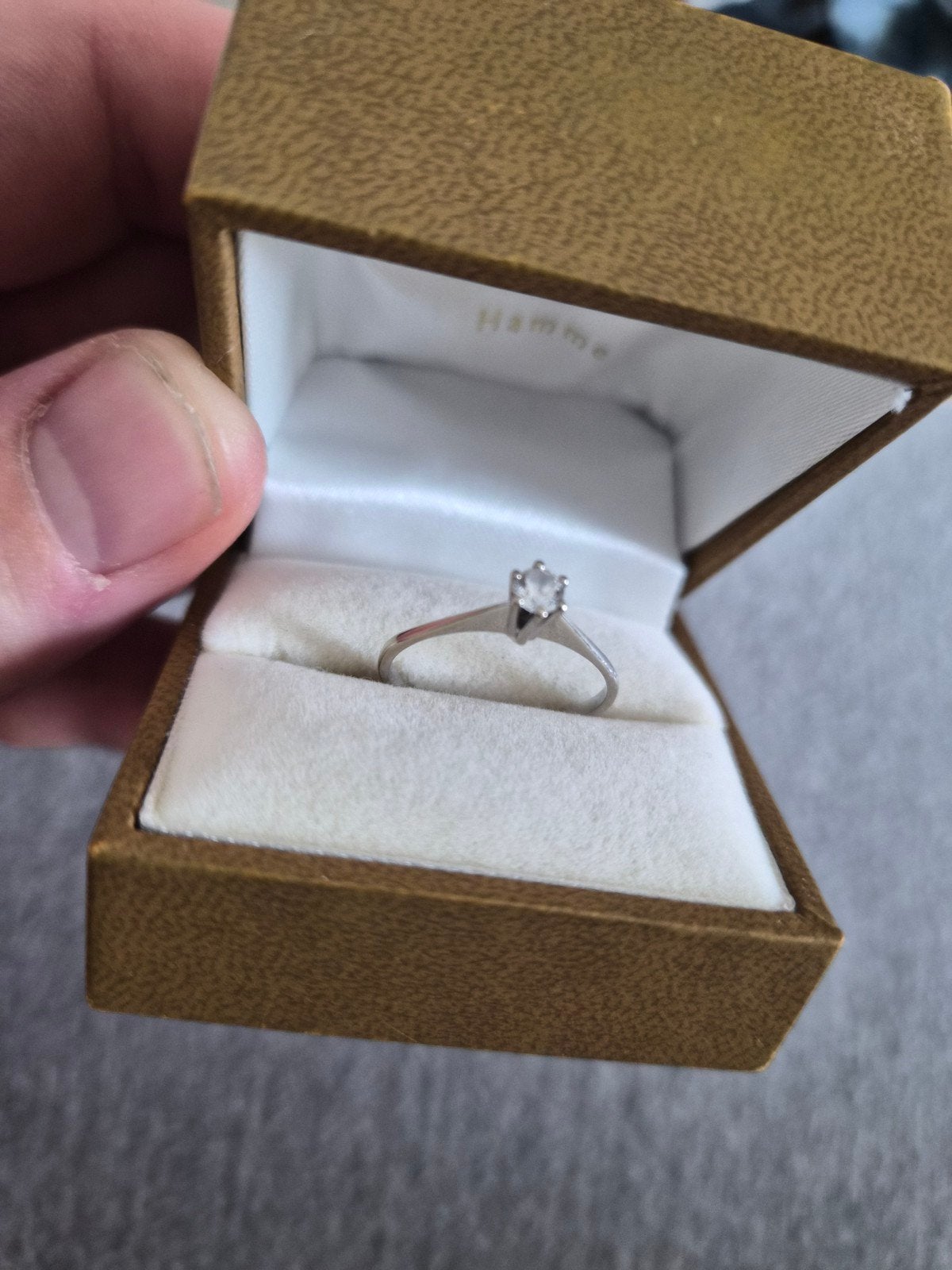 verlovingsringen met diamant, Ophalen, Wit, Met edelsteen, Dame
