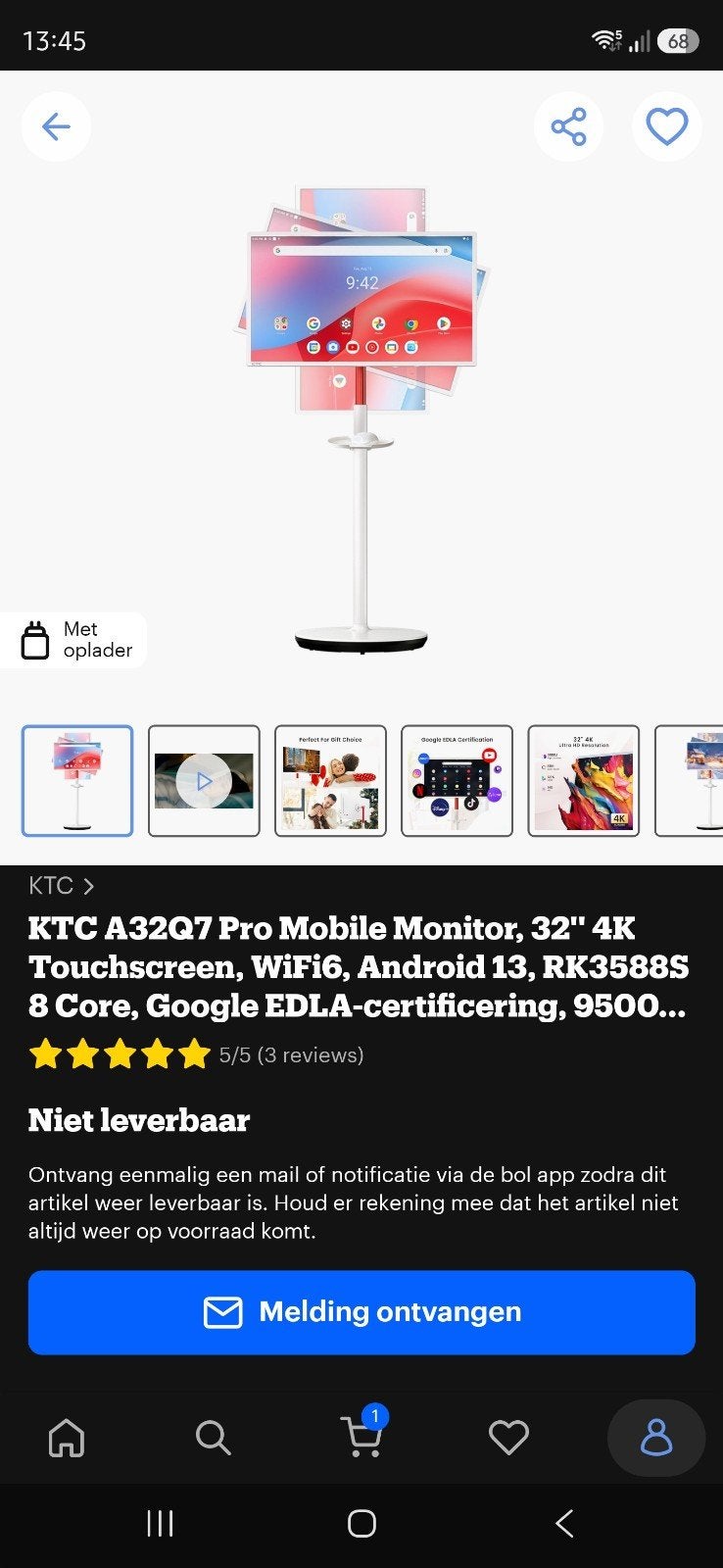 Mobile monitor als nieuw., Audio, Tv en Foto, Televisies, Ophalen