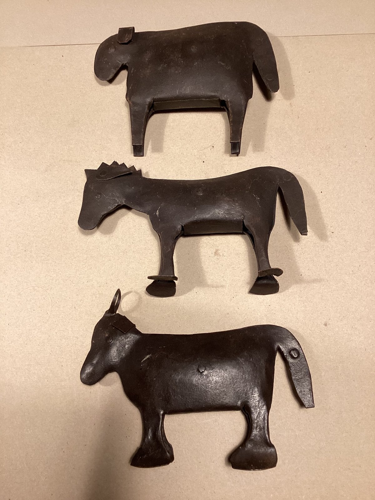 Vintage metalen dierenfiguren, Ophalen of Verzenden