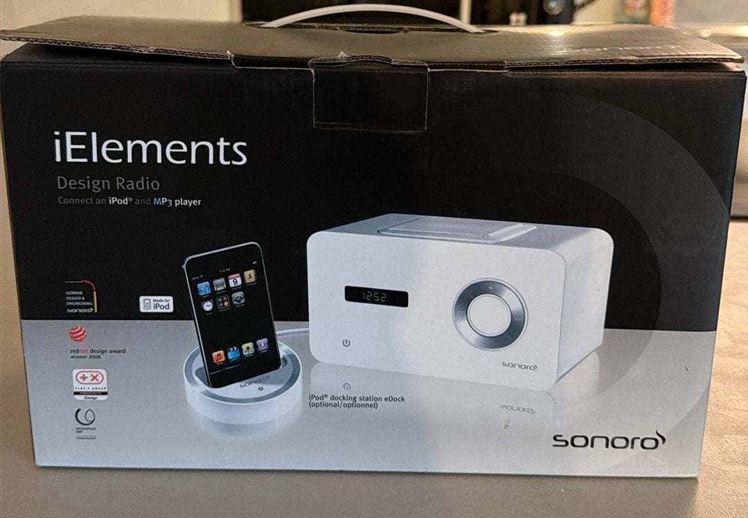 Nieuw in doos: Sonoro iElements design radio met iPod dock, Enlèvement ou Envoi, Comme neuf, Radio
