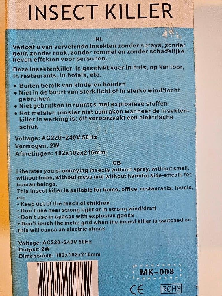Elektrische insecten-killer, Ophalen of Verzenden, Nieuw