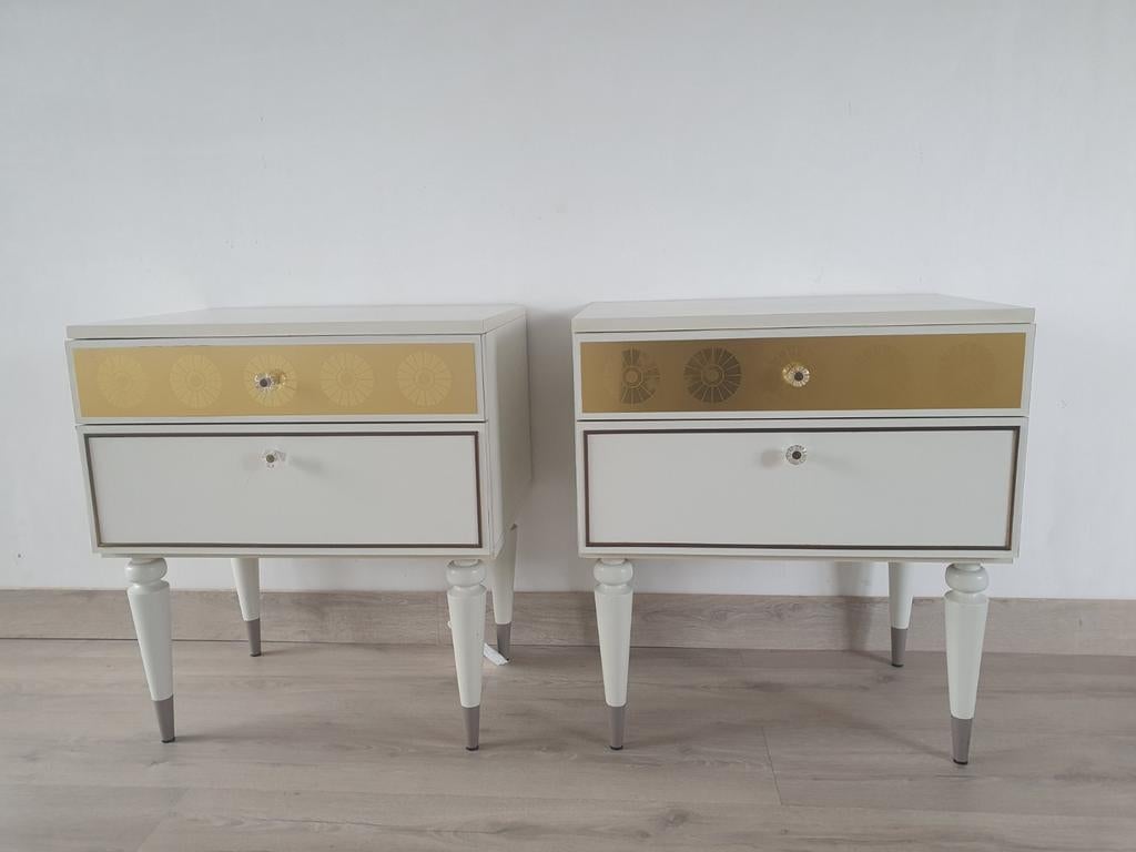 2x mooie vintage nachtkastje bijzettafeltjes, Huis en Inrichting, Ophalen