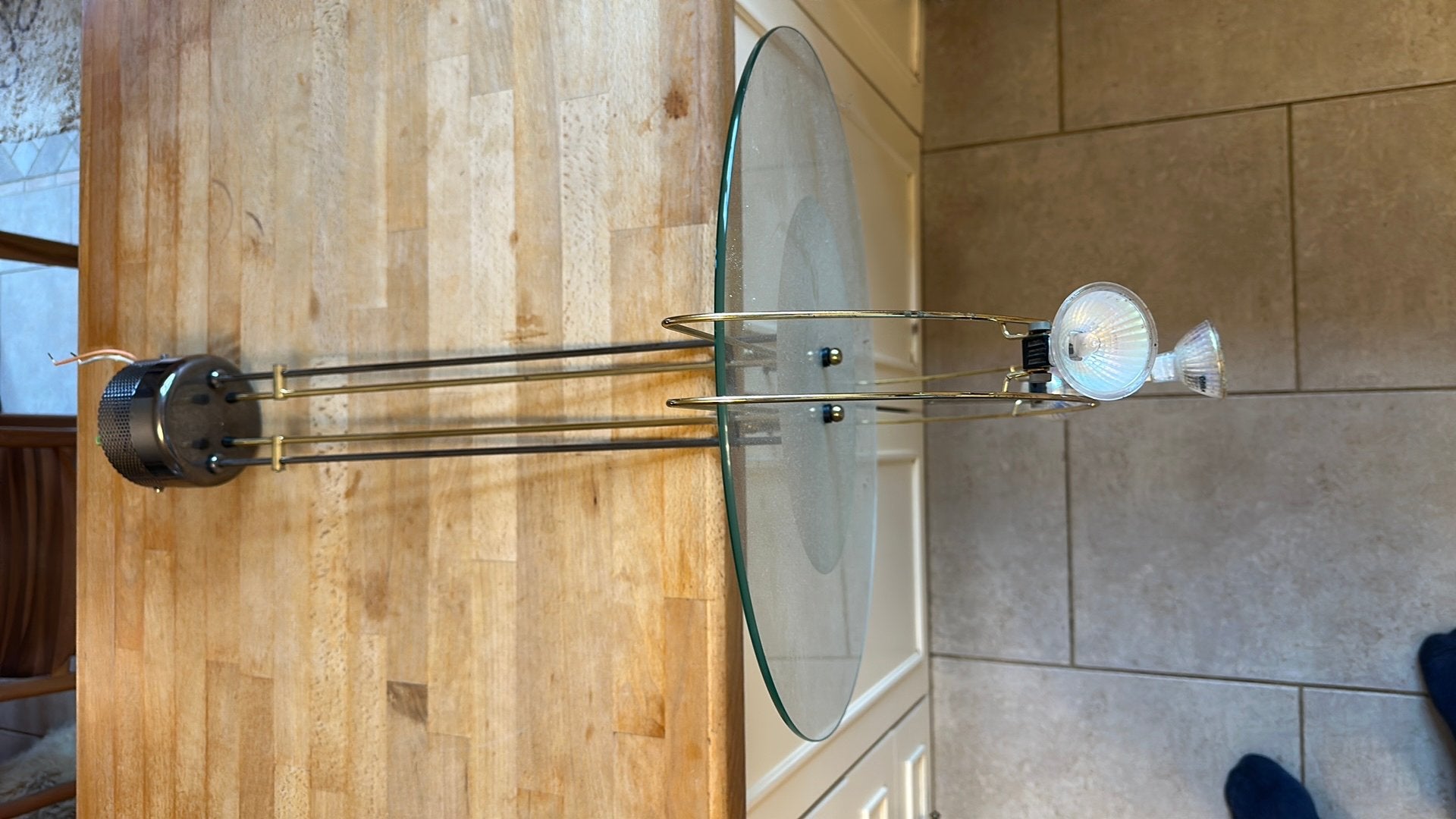 Lampe suspendue réglable pour 3 spots, Enlèvement, Utilisé, Métal, Autres culots