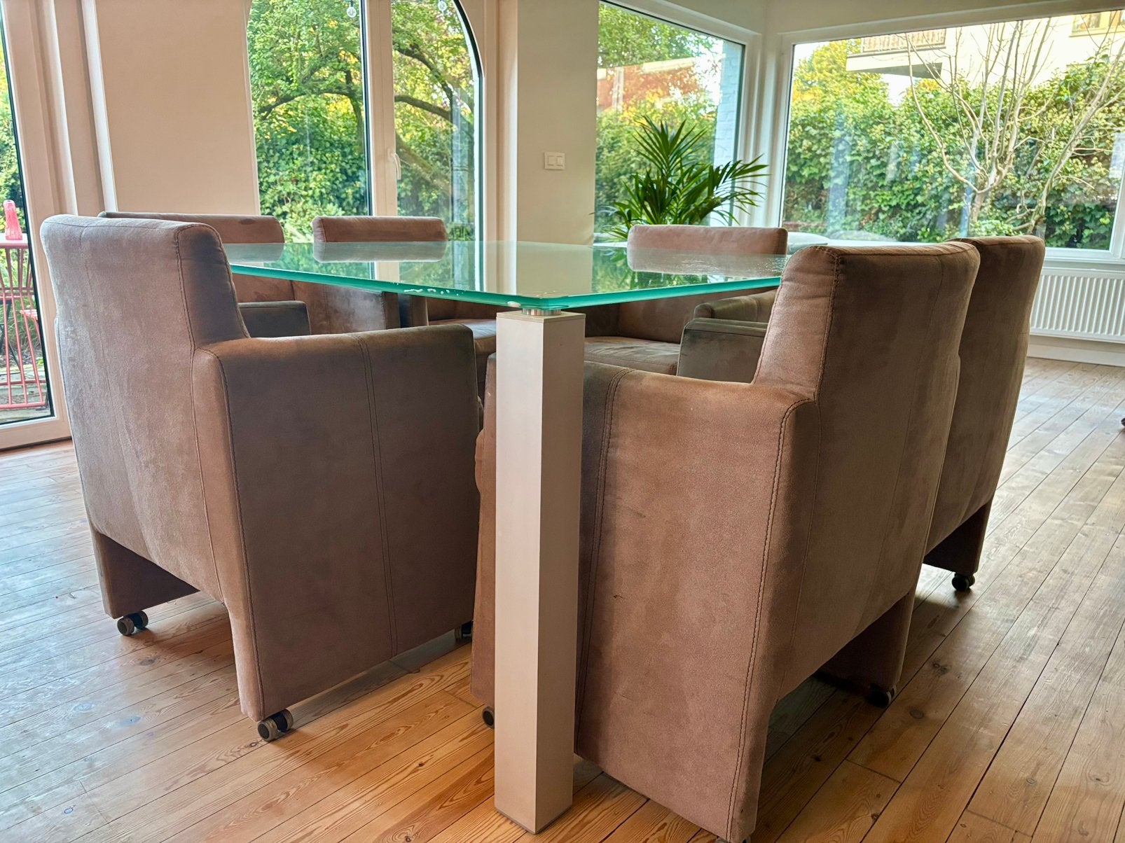 Glazen eettafel, Ophalen, Gebruikt, Vierkant, Glas