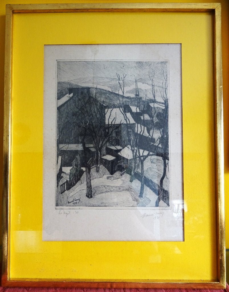 EAU FORTE MARCEL CARON ( 1890 - 1961 ) LE DEGEL 1921, Antiquités & Art, Eau-forte, Enlèvement ou Envoi, Encadré, Paysage