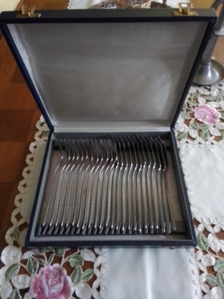 service à poissons amefa stainless 24 pièces inox 18/10., Antiquités & Art, Envoi