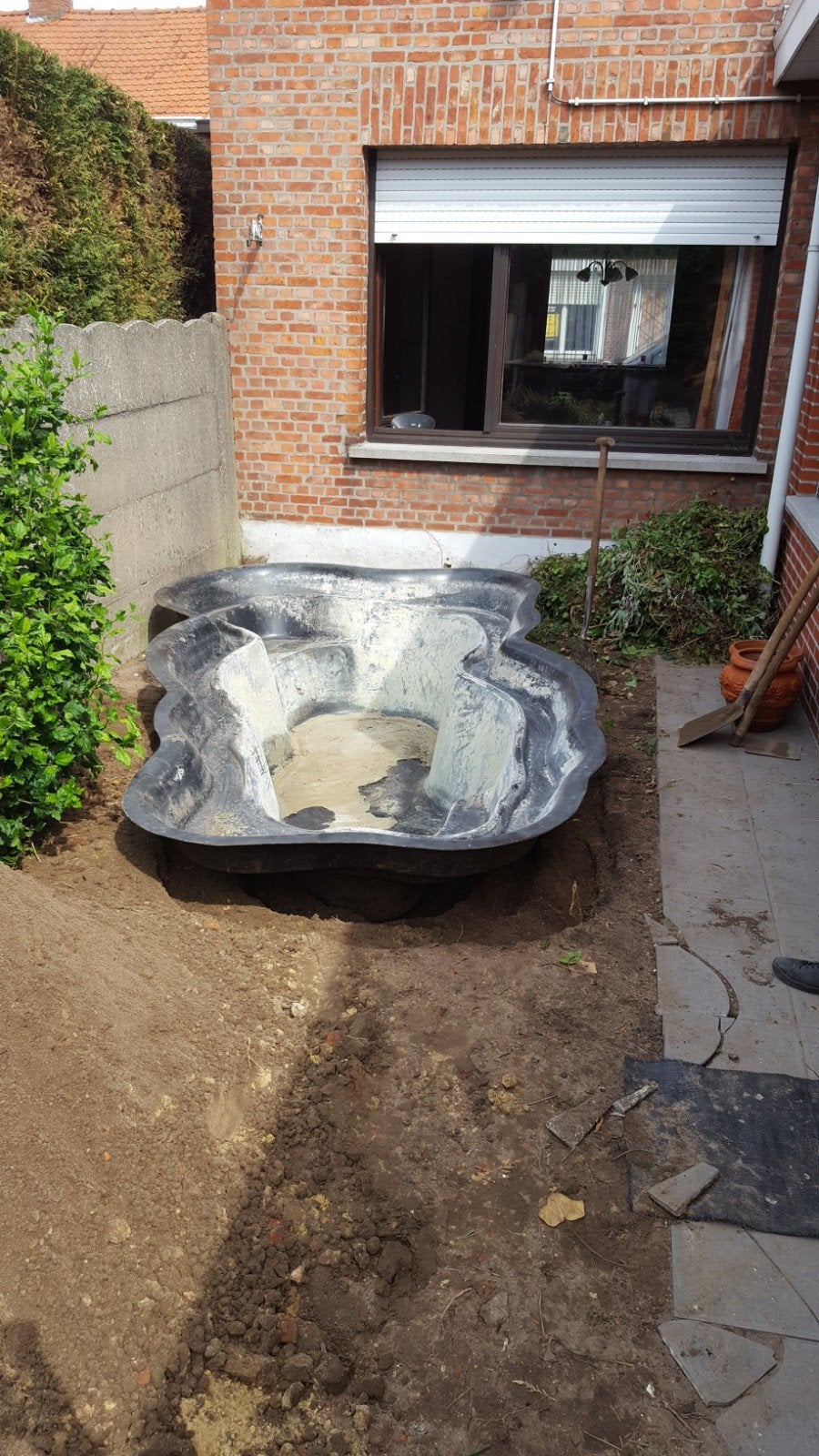 Voorgevormde vijver (3,5 x 2m) + vissen en filter, Jardin & Terrasse, Étangs, Enlèvement