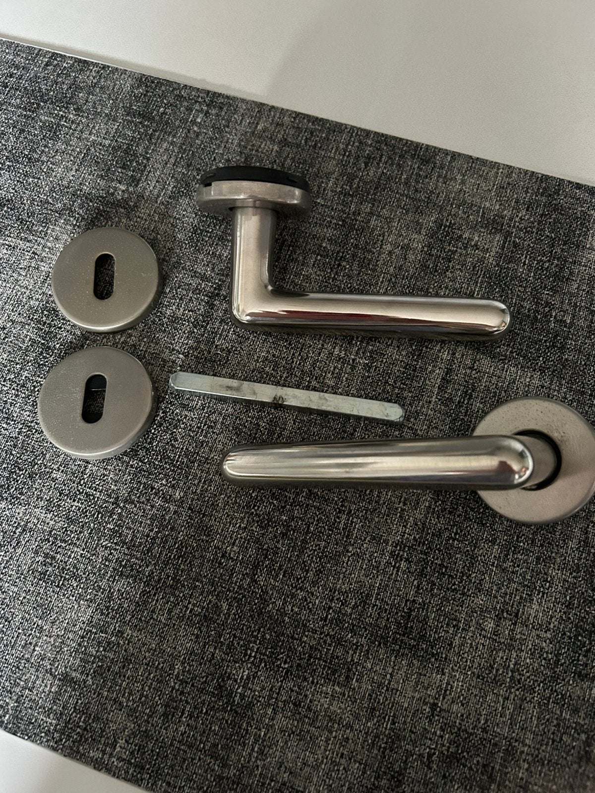 Deurklinken inox. 7 stuks, Doe-het-zelf en Bouw, Ophalen, Zo goed als nieuw, Inox
