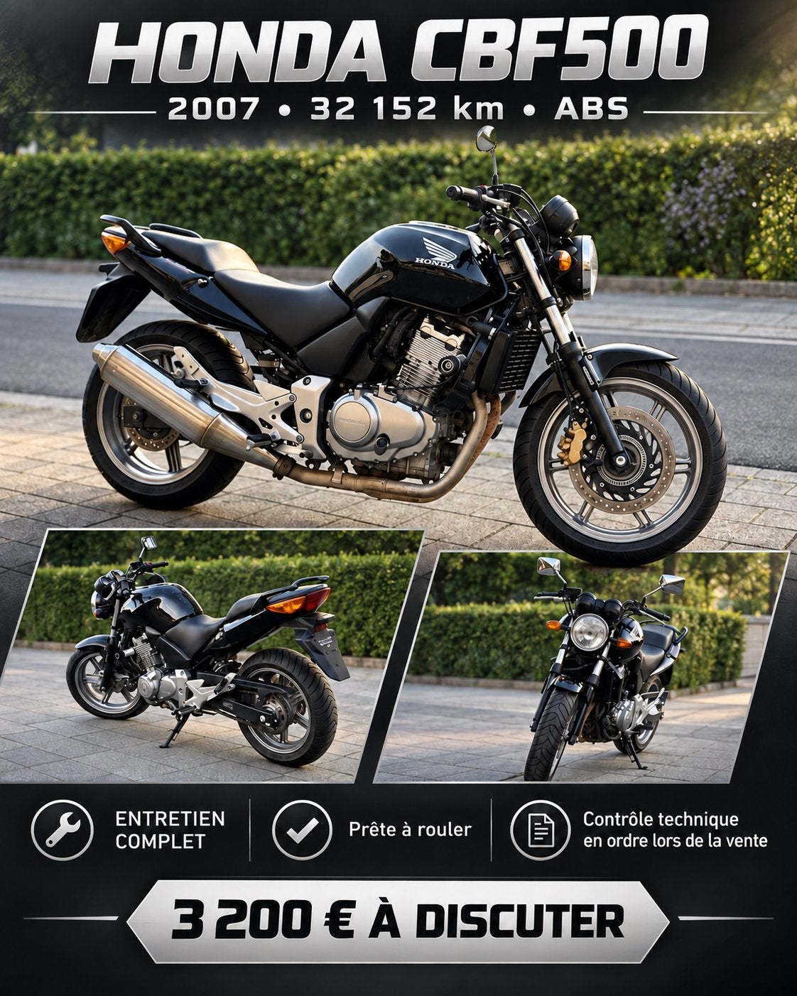 Cbf500 Abs, Occasion, Plus de 35 kW, 2 cylindres, Permis Moto A2 minimum