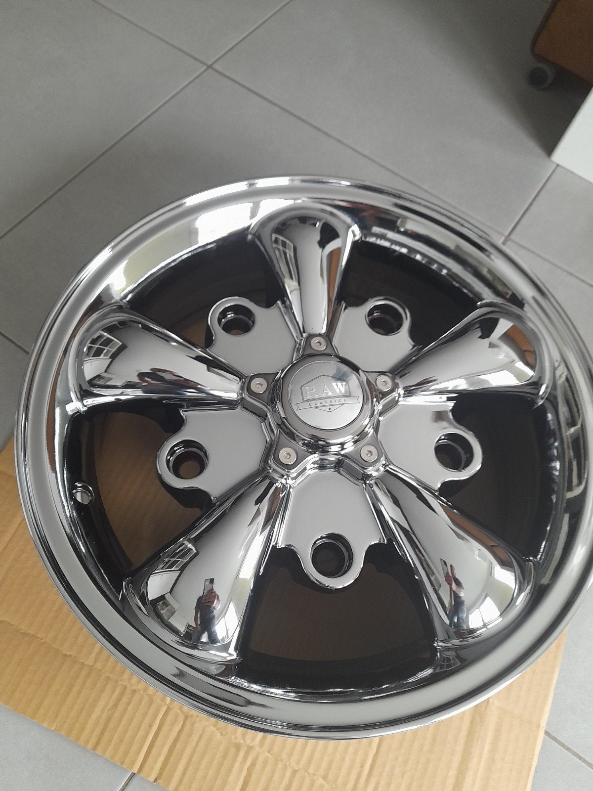 chrome 5 spoke velgen vw kever, karmann ghia bus t1 t2a, Ophalen of Verzenden