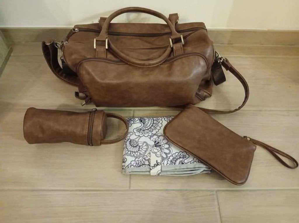 Verzorgingstas, Enfants & Bébés, Sac à langer bébé, Marron, Poches supplémentaires, Sac à langer, Comme neuf