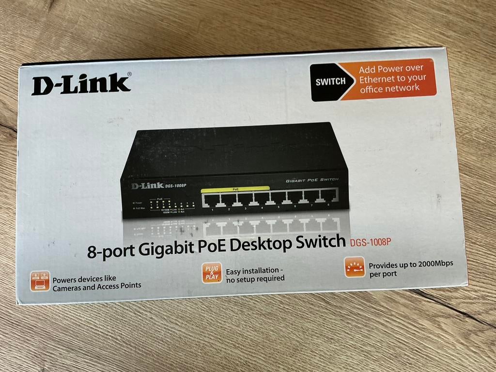 Commutateur PoE Gigabit 8 ports D-Link, Enlèvement ou Envoi, Comme neuf