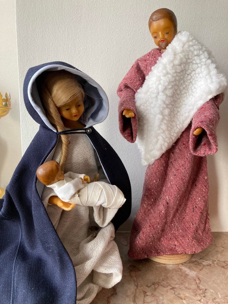 Kerststal in was: Maria, Jozef en Kindje Jezus, Antiek en Kunst, Ophalen