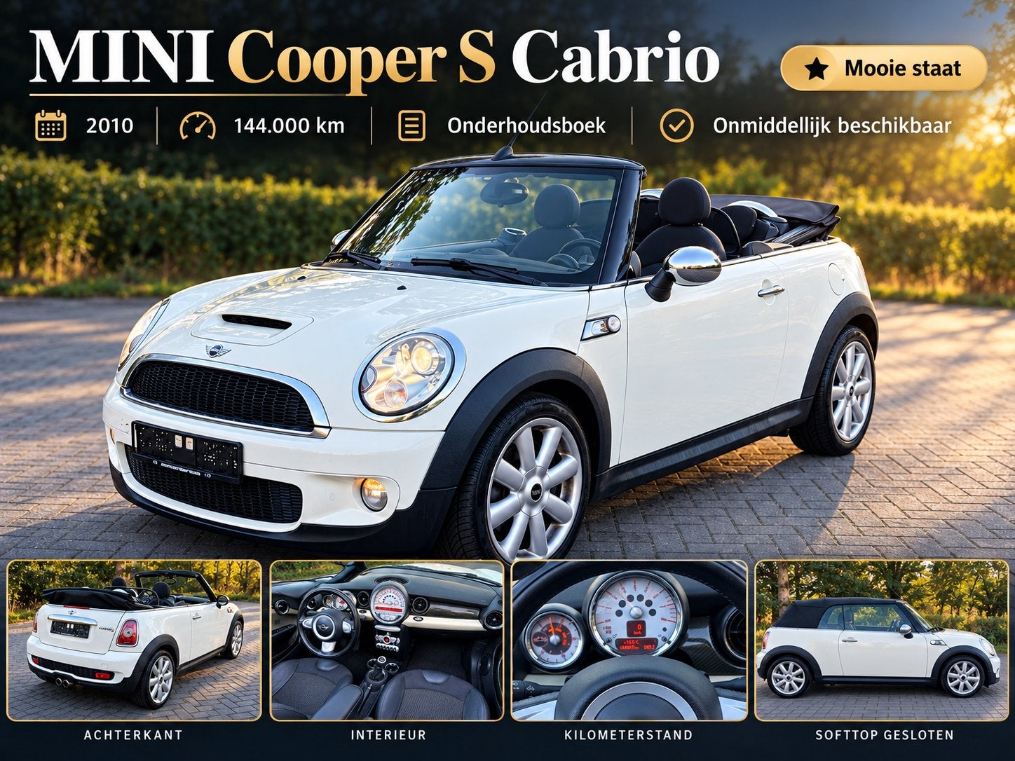 Mini Cooper S Cabriolet, 1305 kg, Achat, Cabriolet, Noir