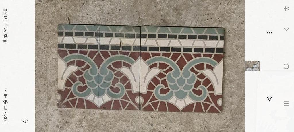 2 Carreaux de ciment ancien, Antiquités & Art, Enlèvement