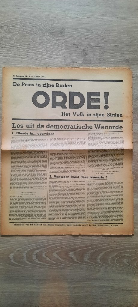 Orde ! Maandblad Dinaso Corporaties nr 6 - 1938, Boeken, Tijdschriften en Kranten, Ophalen of Verzenden