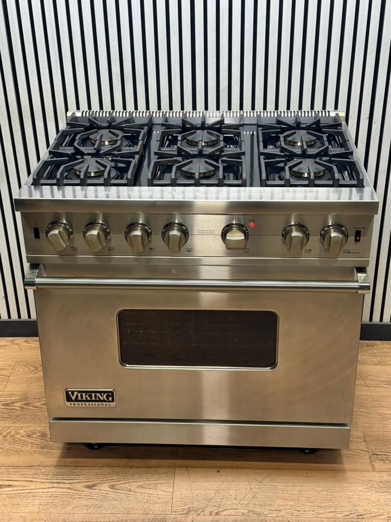 Luxe VIKING Gasfornuis 6 pits met GASOVEN RVS 91 cm, Articles professionnels, Horeca | Équipement de cuisine, Enlèvement ou Envoi