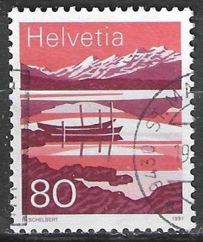 Suisse 1991 - Yvert 1388 - Lacs de montagne (ST), Envoi, Affranchi