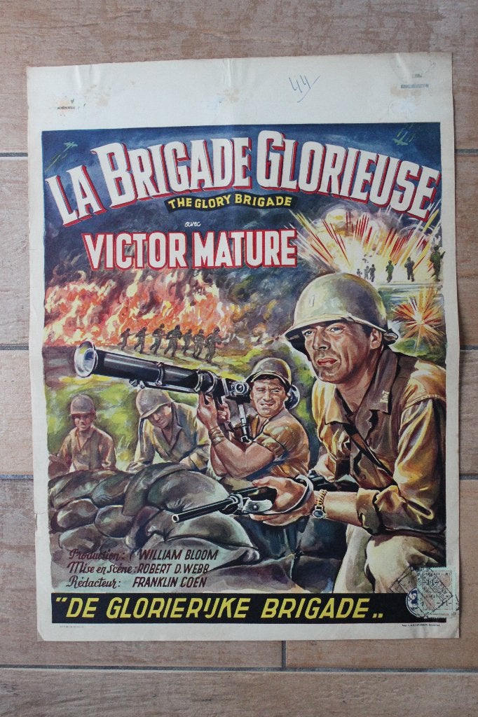 filmaffiche The Glory Brigade 1953 Victor Mature filmposter, Enlèvement ou Envoi, Rectangulaire vertical, A1 jusqu'à A3, Comme neuf