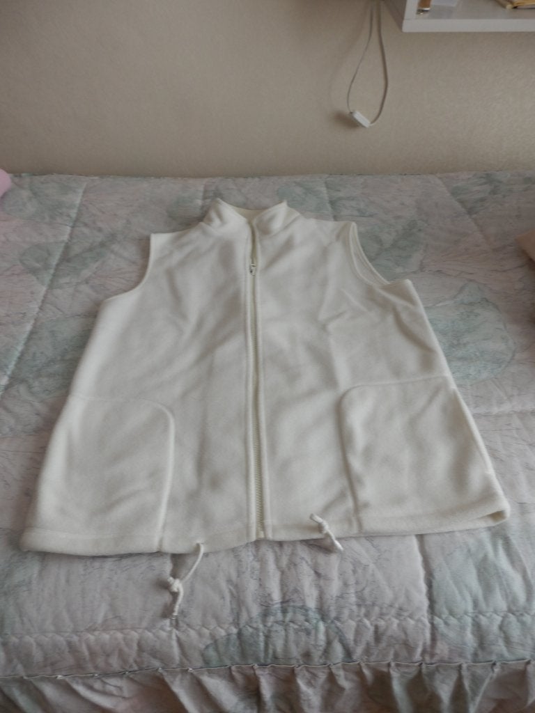 witte debardeur in fleece maat 42, Enlèvement, Comme neuf, Taille 42/44 (L), Blanc