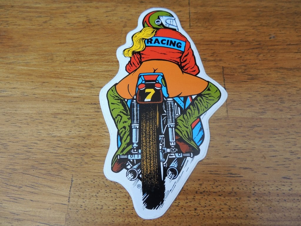 moto retro sexy nude pin up sticker, Envoi, Comme neuf