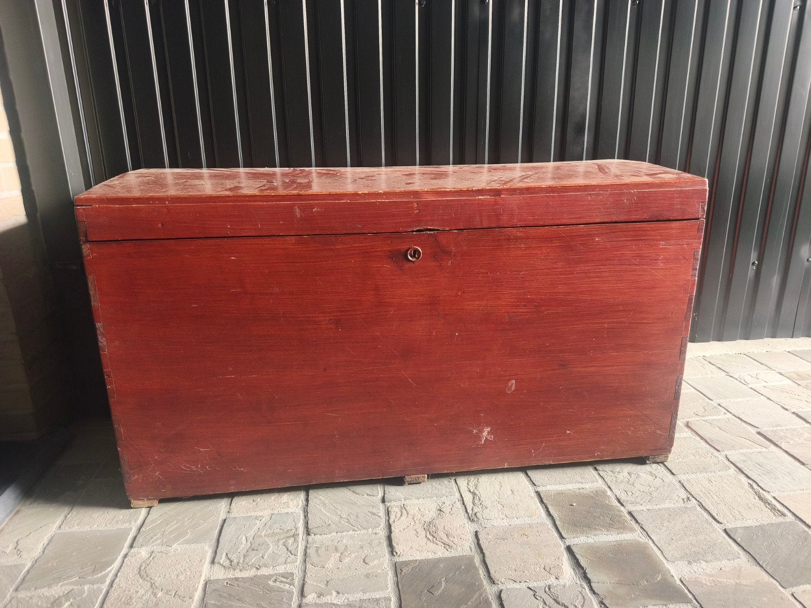 prachtige houten koffer, Tuin en Terras, Ophalen, Gebruikt, Hout