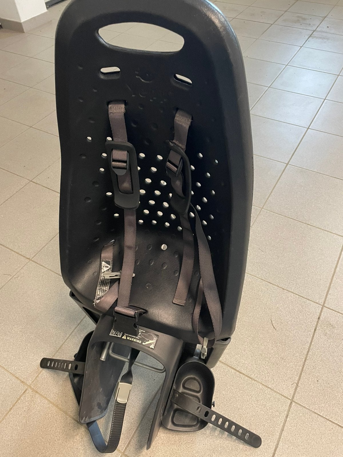 Fietsstoel + rekje voor fietszakken, Ophalen, Achterzitje, 9 t/m 36 kg, Gebruikt