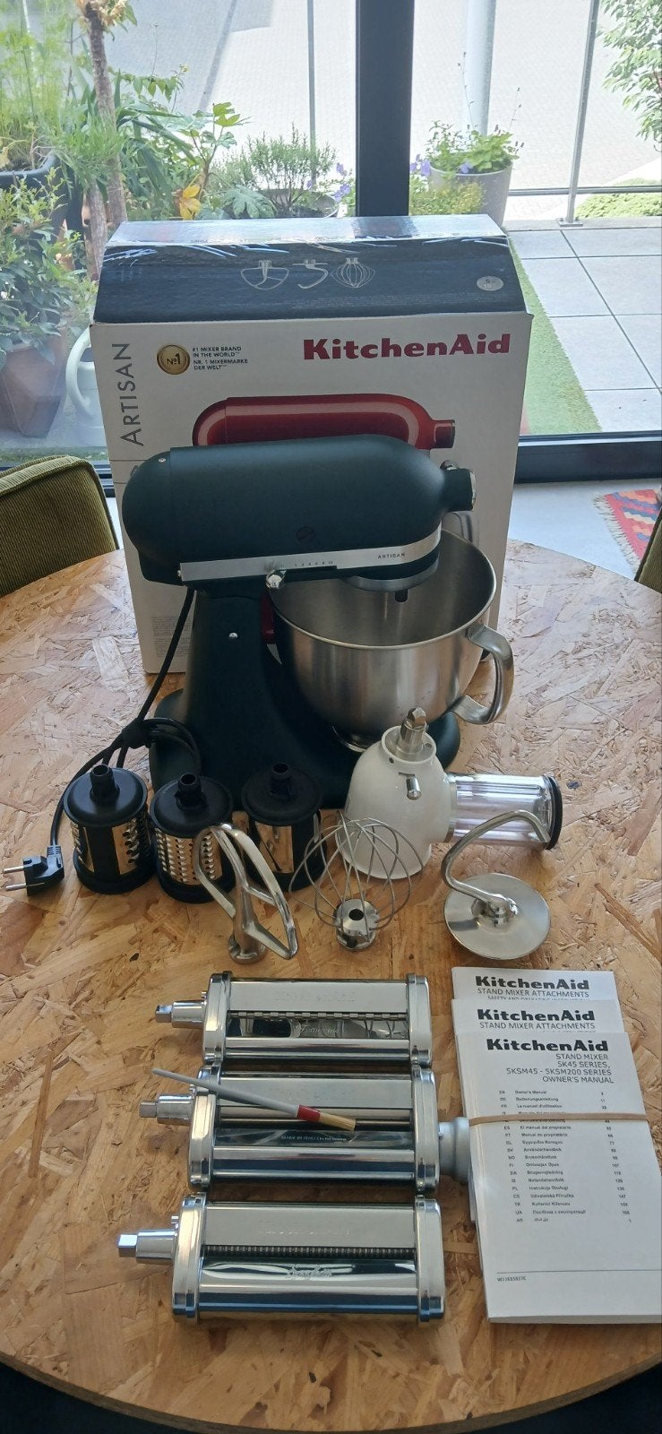 KitchenAid Artisan 4.7l Pebbled Palm + accesoires, Electroménager, Mélangeurs de cuisine, 4 litres ou plus, Enlèvement, Comme neuf