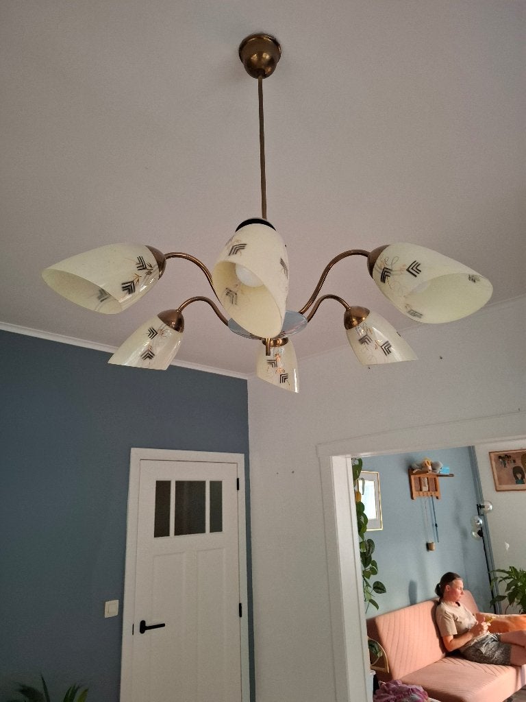Prachtige vintage kroonluster, Huis en Inrichting, Lampen | Kroonluchters, Ophalen, Gebruikt, Vintage