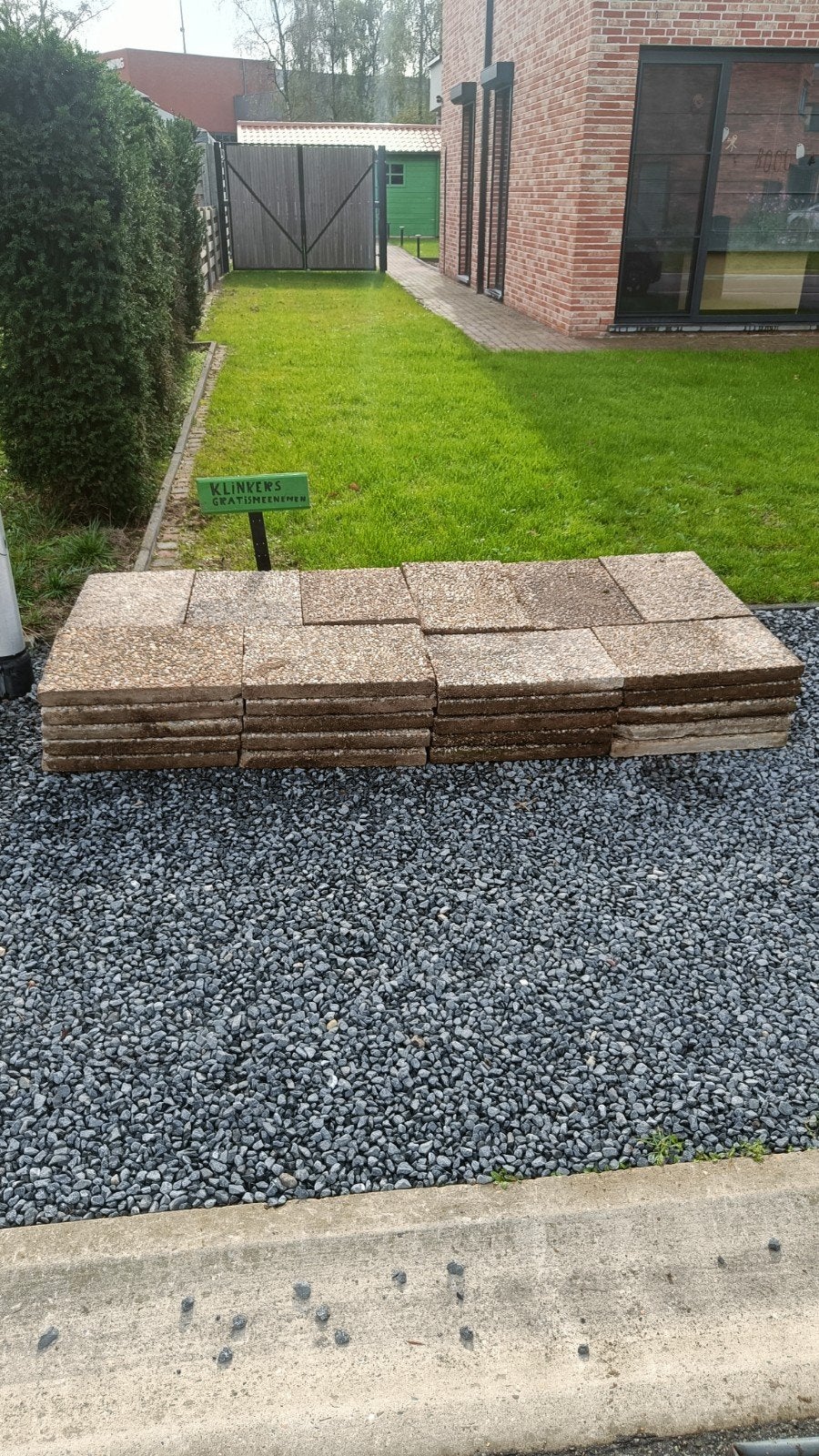 Grindtegels 12m2, Ophalen, Gebruikt, Overige materialen