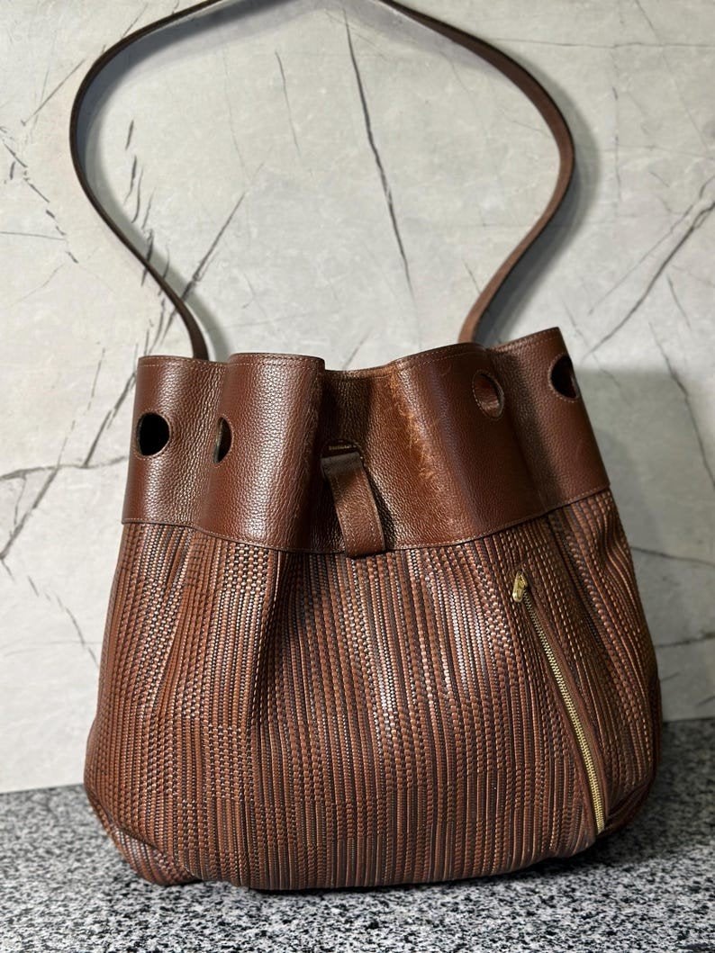 Delvaux vintage bruine leren tas, Ophalen of Verzenden