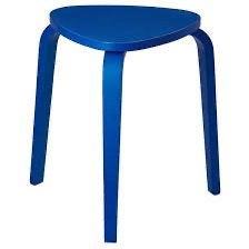 2x Ikea Kyrre blauwe kruk, Huis en Inrichting, Ophalen, Gebruikt