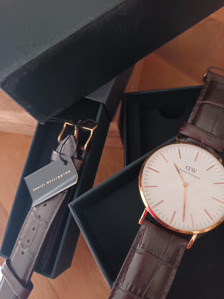 Daniel wellington classik york heren , unisex , diameter/42, Overige merken, Leer, Polshorloge, Nieuw