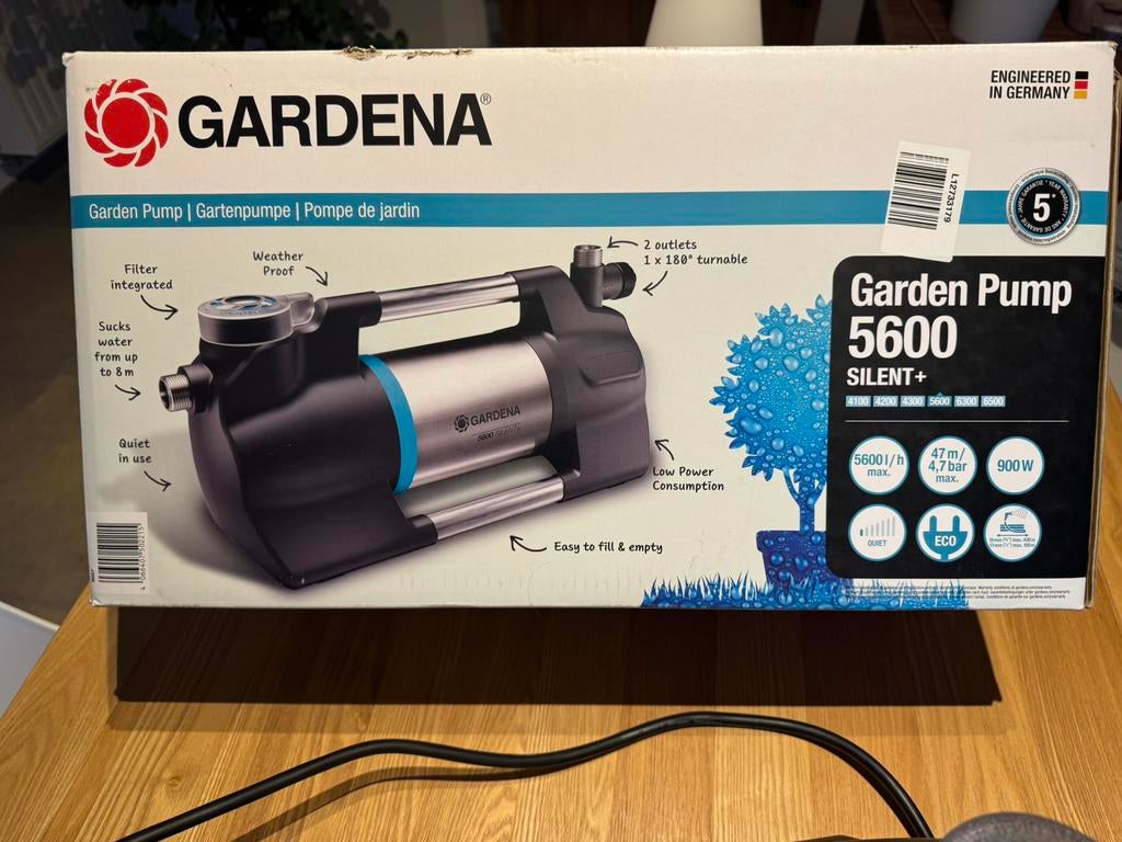 Gardena 5600 Silent+, Jardin & Terrasse, Pompes à eau, Enlèvement, Comme neuf, Électrique, Pompe d'arrosage