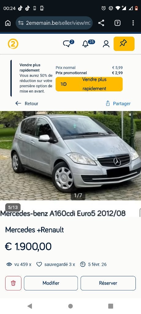 Lot deux voitures, Enlèvement, Utilisé