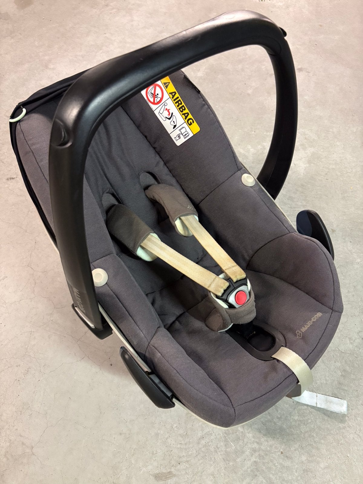Maxi-cosi gris / noir / bleu turquoise, Ophalen, Gebruikt, Maxi-Cosi, Autogordel of Isofix