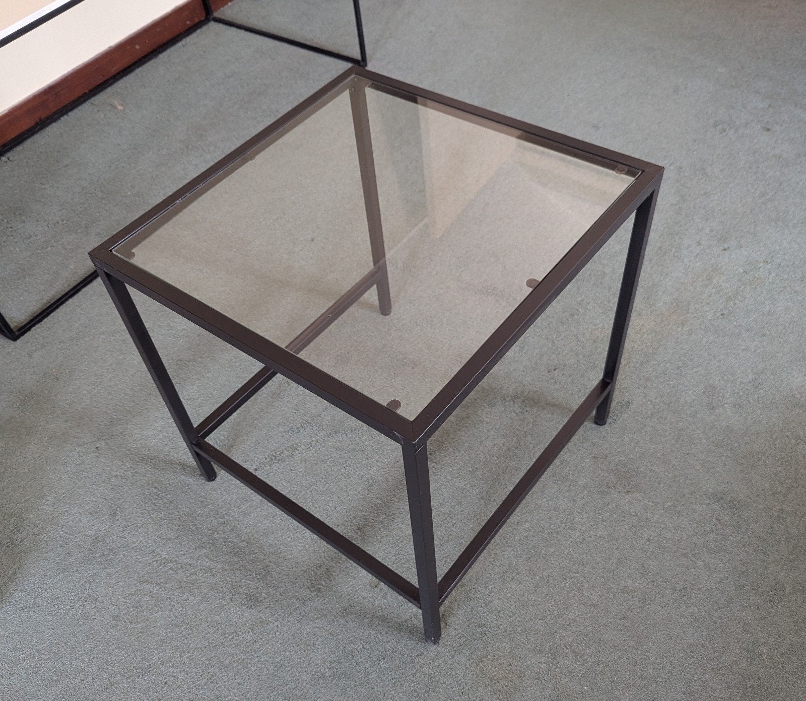 bijzettafel metaal/glas, Ophalen, Glas