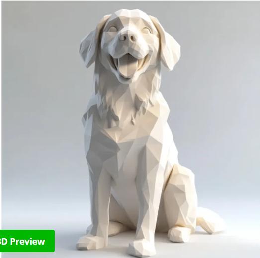 beeldje golden retriever 3d print, Enlèvement ou Envoi, Neuf, Animal