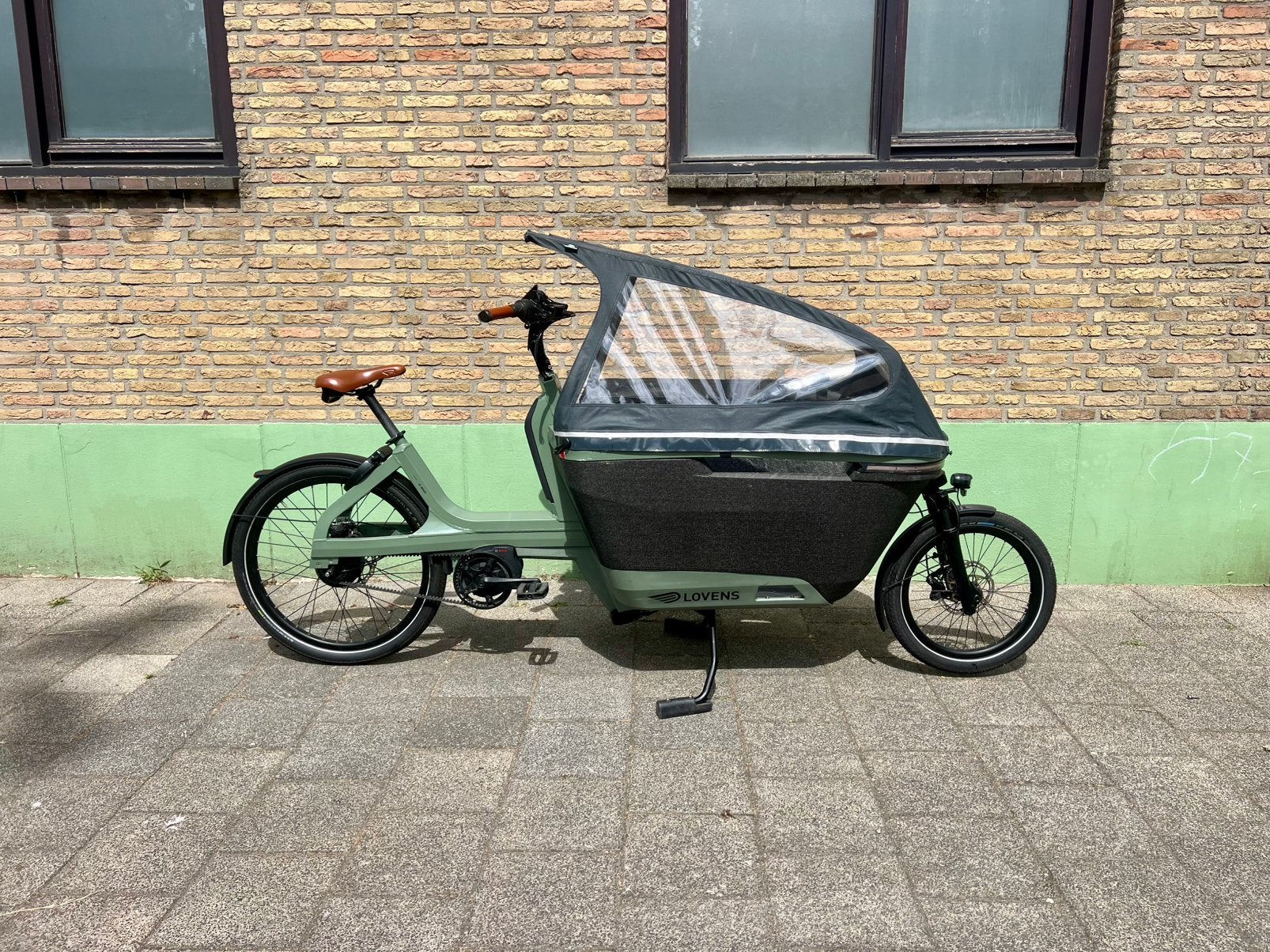 Lovens Explorer 1 – Moss Green – 500 Wh – Enviolo, Fietsen en Brommers, Fietsen | Bakfietsen, Zo goed als nieuw, 2 kinderen, Elektrisch